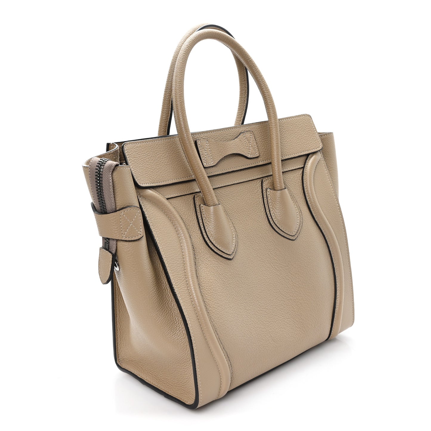 Drummed Calfskin Micro Luggage Dune