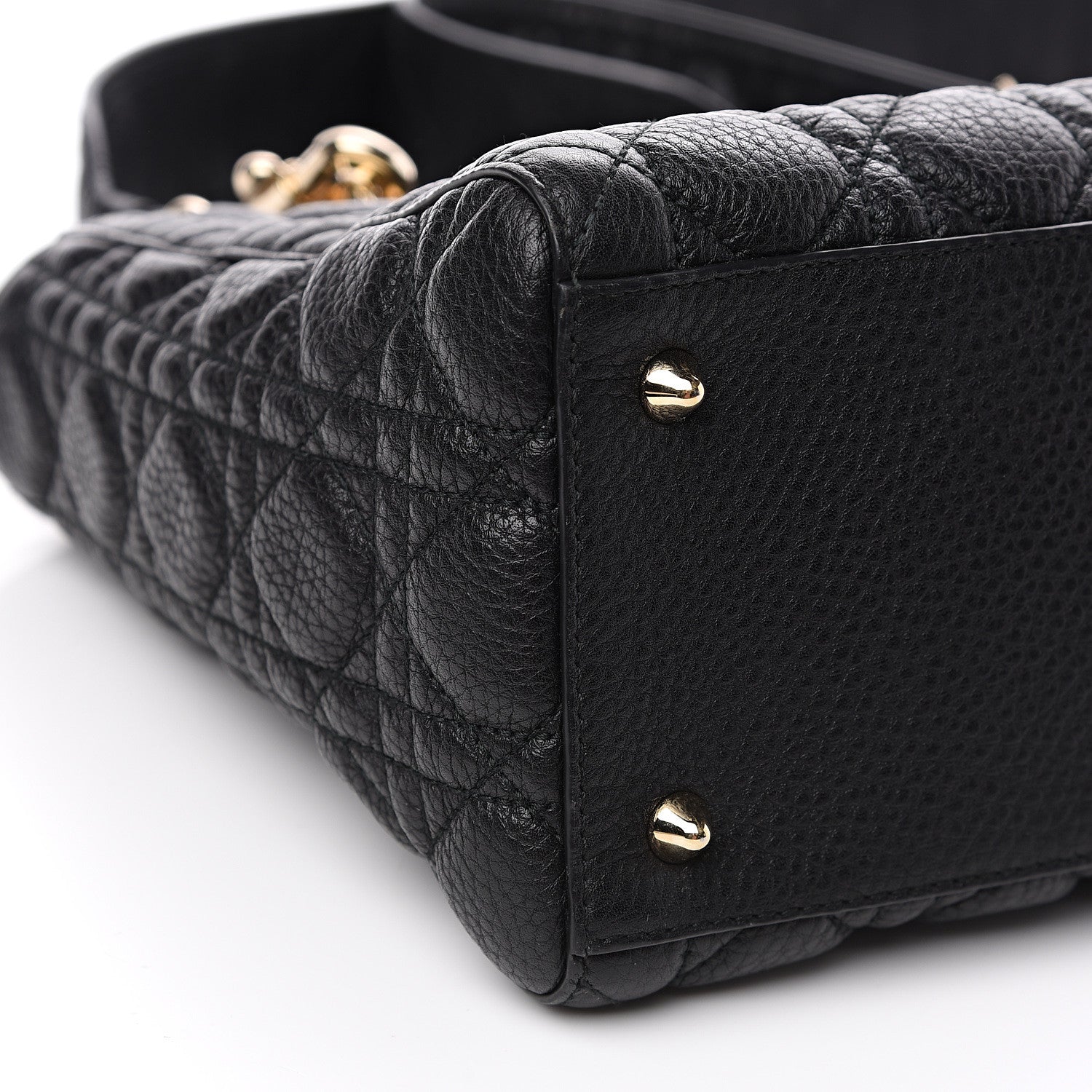 Christian Dior Grained Calfskin Cannage Medium Supple Lady Dior Black 7 of 8