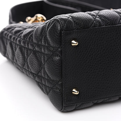 Christian Dior Grained Calfskin Cannage Medium Supple Lady Dior Black 7 of 8