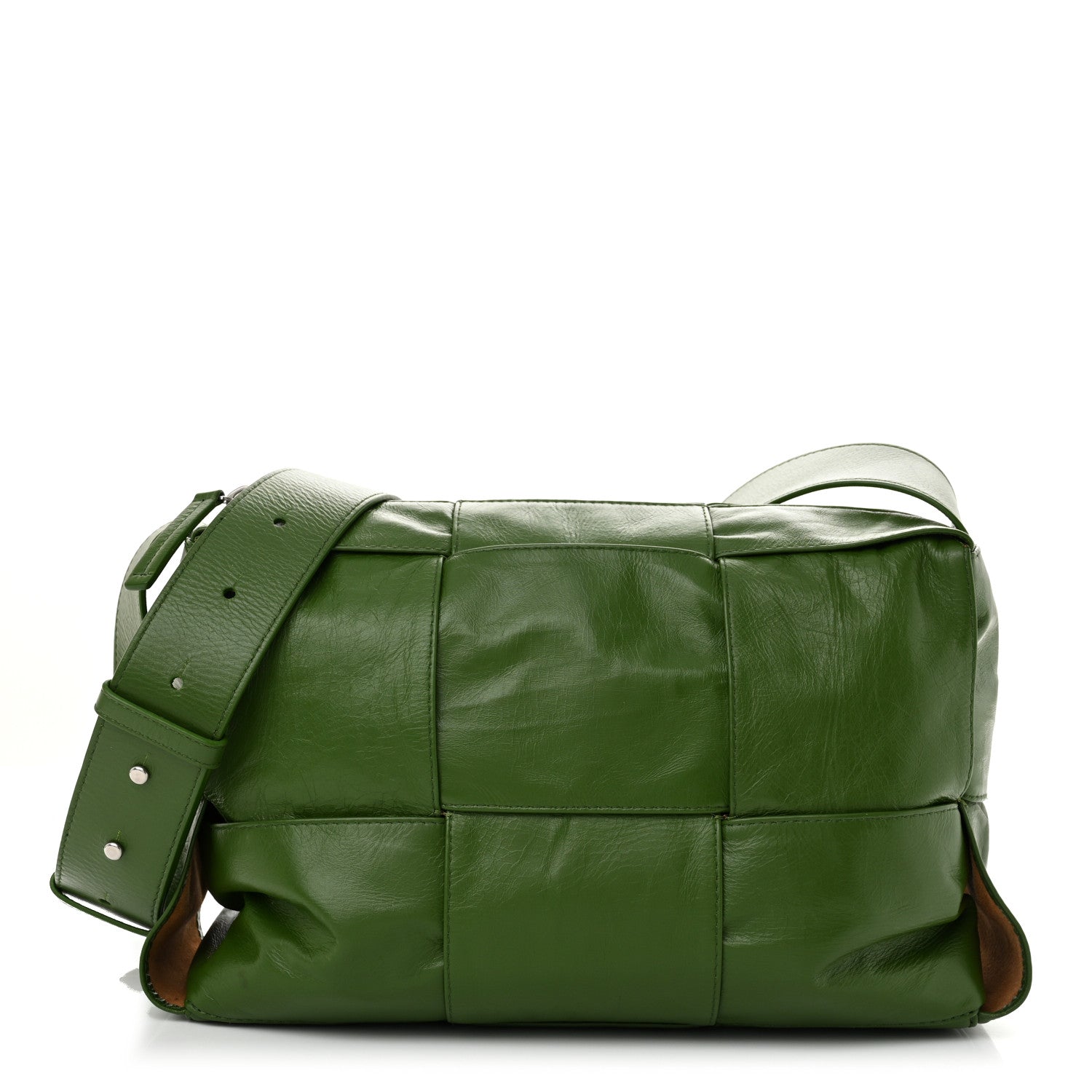 Bottega Veneta Paper Calfskin Maxi Intreccio Medium Arco Camera Bag Avocado 1 of 11