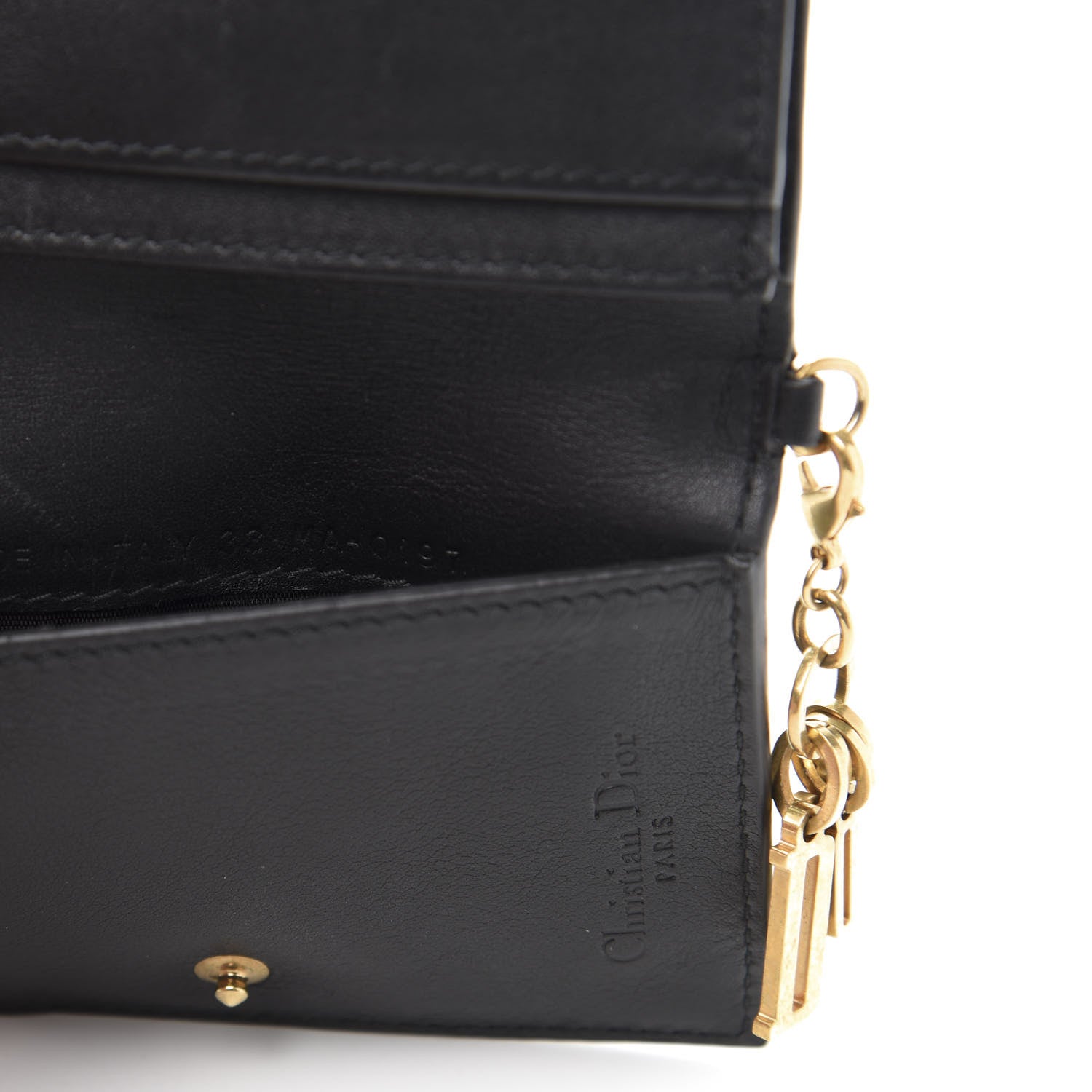 Christian Dior Lambskin Cannage Studded Lady Dior Card Holder Black 9 of 11