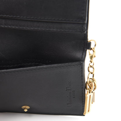 Christian Dior Lambskin Cannage Studded Lady Dior Card Holder Black 9 of 11