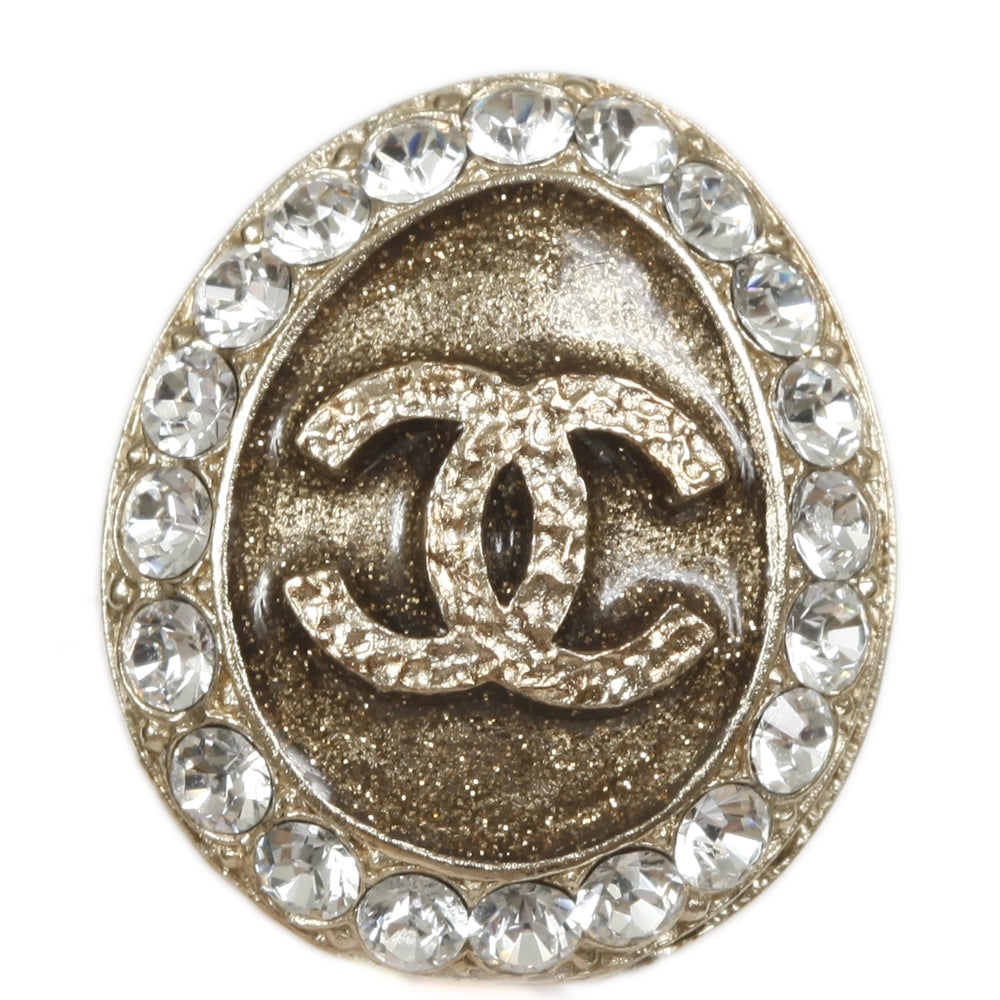 Crystal CC Coco Loves You Locket Ring Gold 7