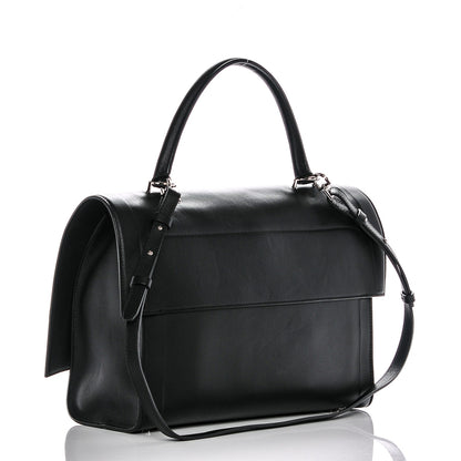 Givenchy Grained Calfskin Medium Bi-Color Shark Lock Satchel Black White 3 of 7