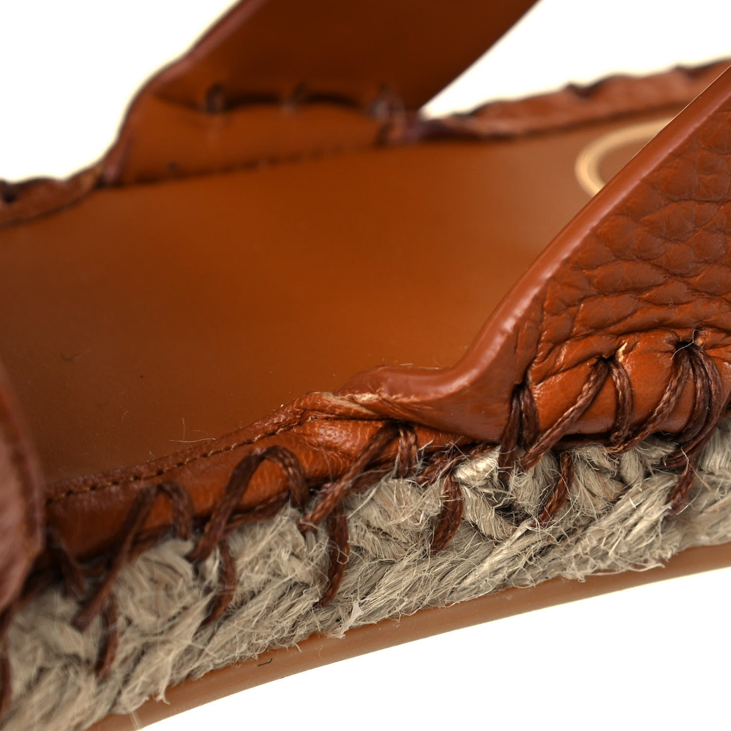 Valentino Garavani Calfskin Macrame Marrakech Ankle Strap Espadrilles 37 Brown 9 of 11
