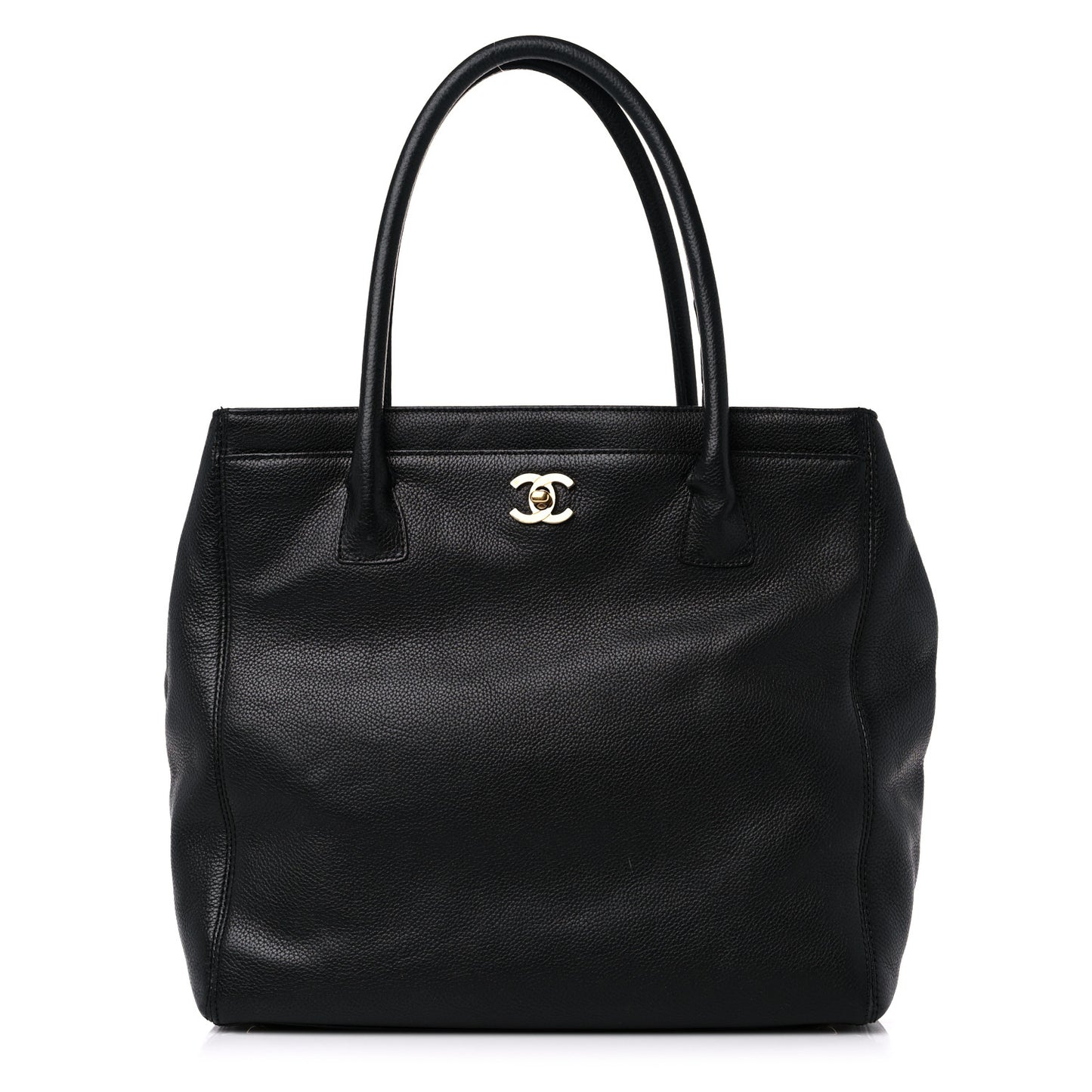 Calfskin Tall Cerf Tote Black