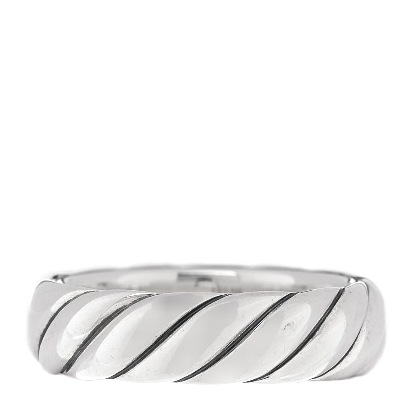 Sterling Silver 6mm Sculpted Cable Band Ring 59 8.75