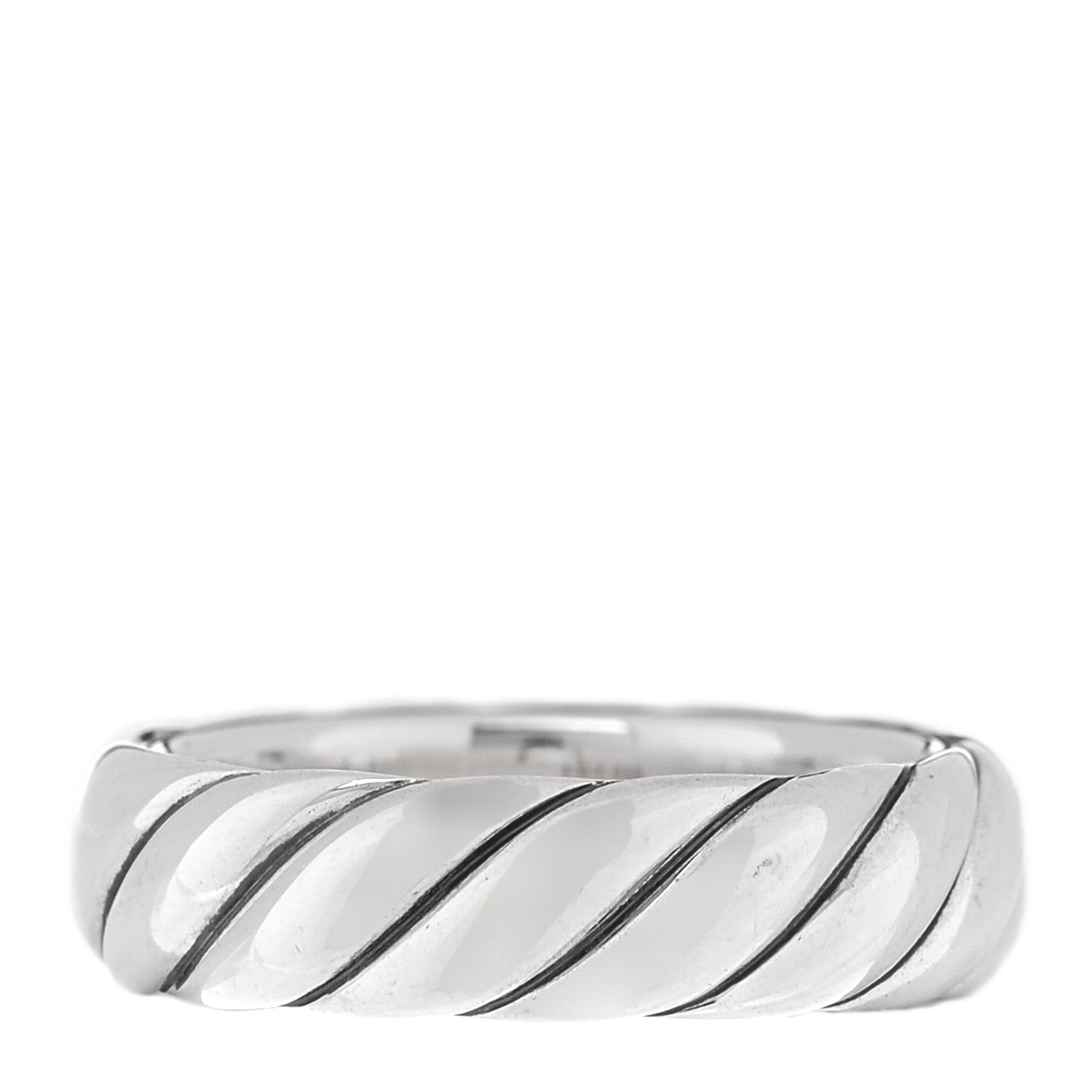 David Yurman Sterling Silver 6mm Sculpted Cable Band Ring 59 8.75 3 of 5
