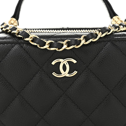 Chanel Caviar Quilted Small Top Handle Vanity Case Black 9 of 12