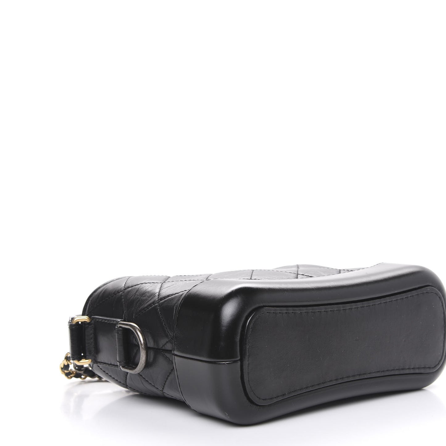 Aged Calfskin Quilted Small Gabrielle Hobo Black