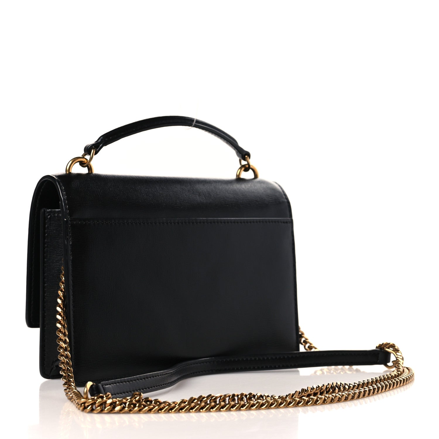 Saint Laurent Calfskin Monogram Sunset Chain Wallet Black 3 of 8