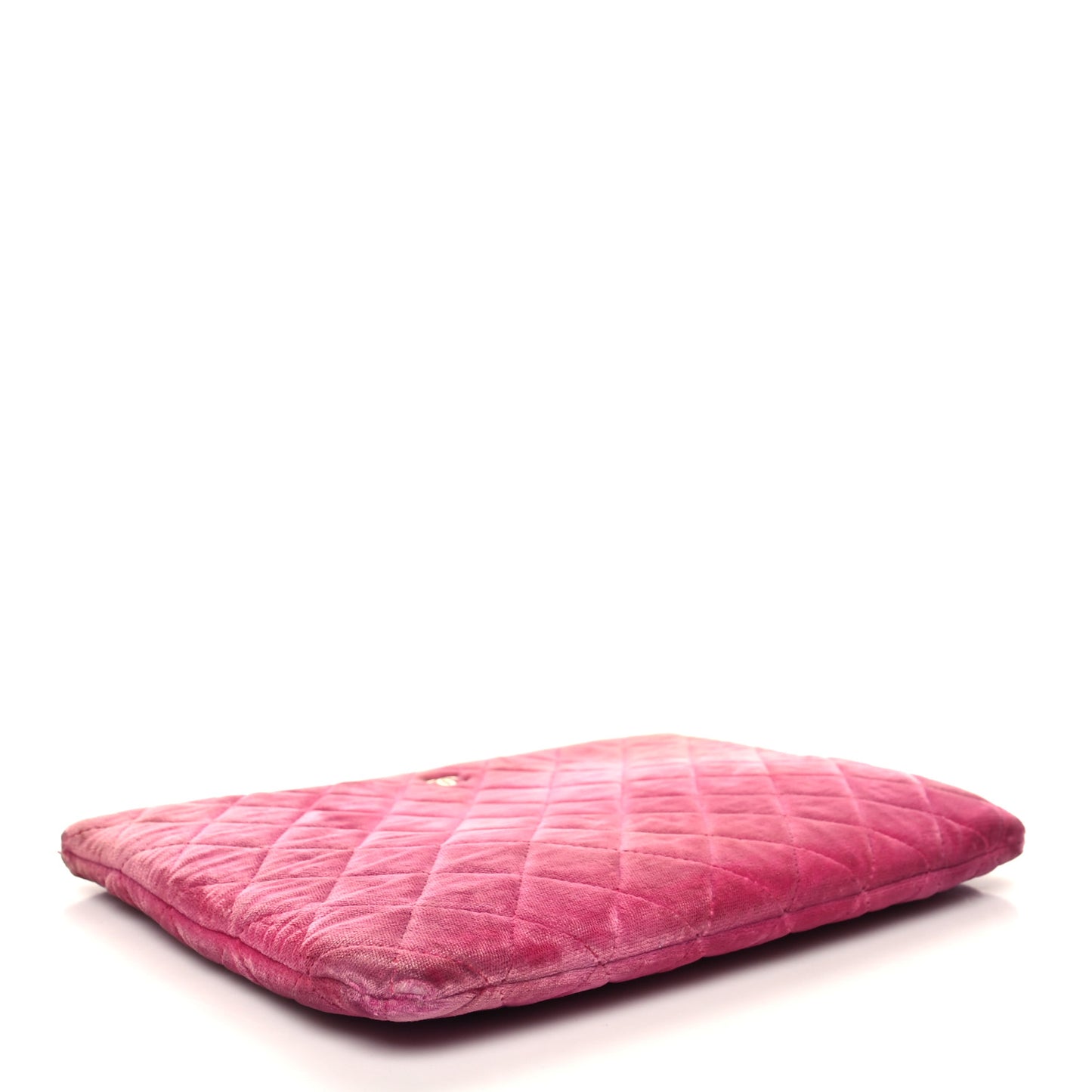 Velvet Quilted Medium Cosmetic Case Pink
