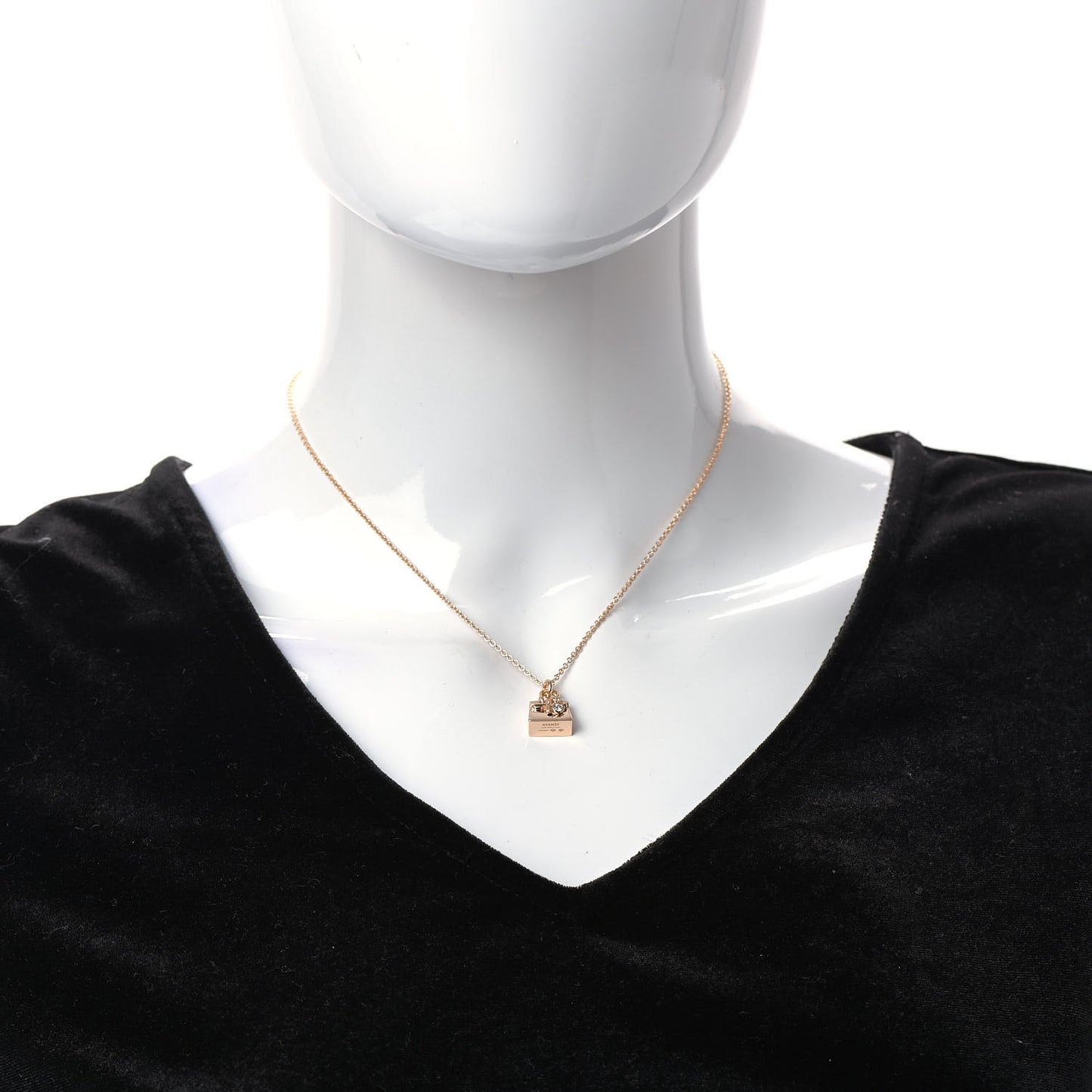 18K Rose Gold Diamond Birkin Pendant Necklace