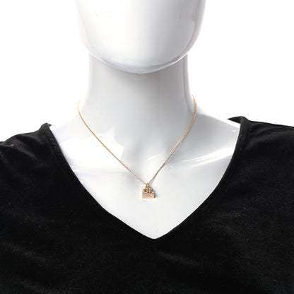 Hermes 18K Rose Gold Diamond Birkin Pendant Necklace 2 of 5
