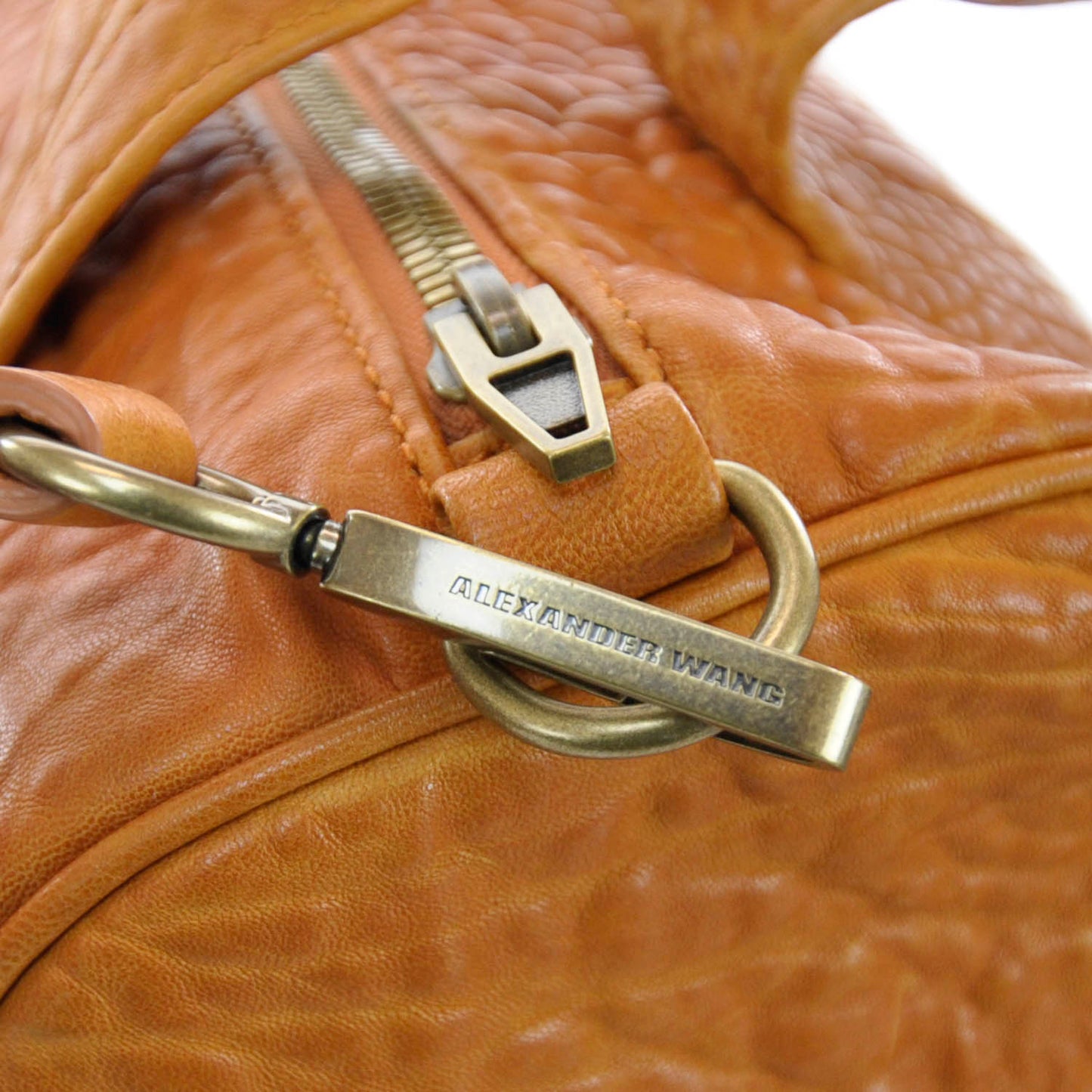 Leather Rocco Duffel Orange