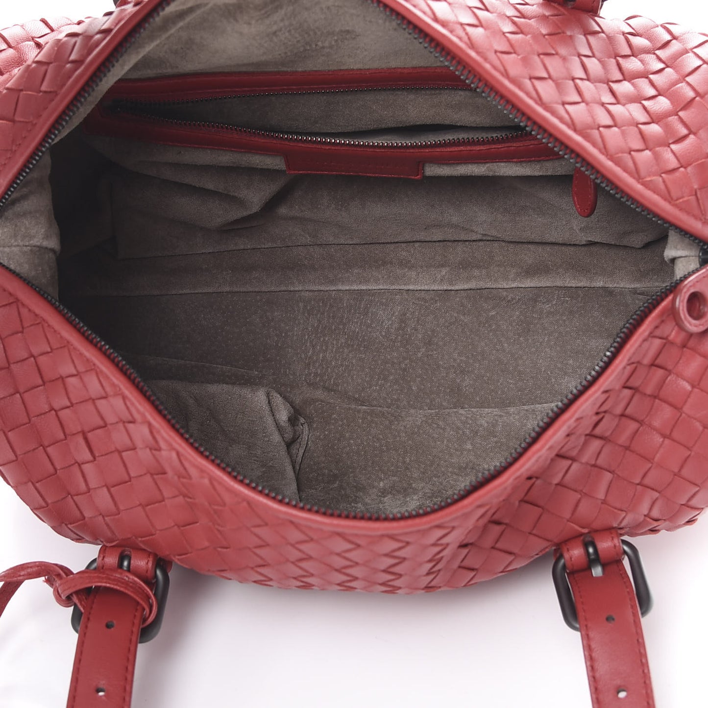 Nappa Intrecciato Montaigne Rings Satchel Red