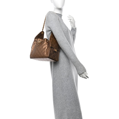 Chanel Metallic Caviar Quilted Small Chanel 25 Handbag Bronze 2 of 10
