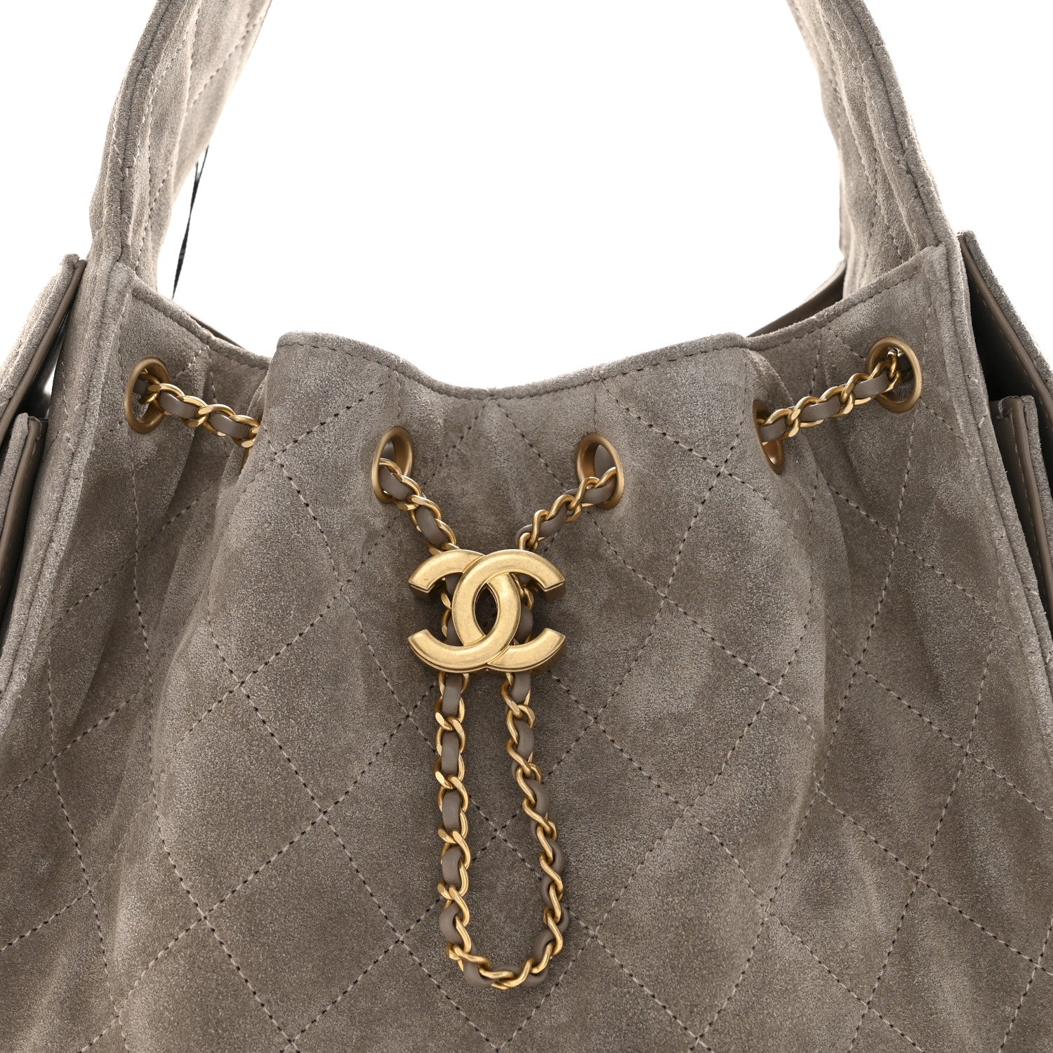 Chanel Suede Quilted Small Chanel 25 Handbag Dark Grey 8 of 11