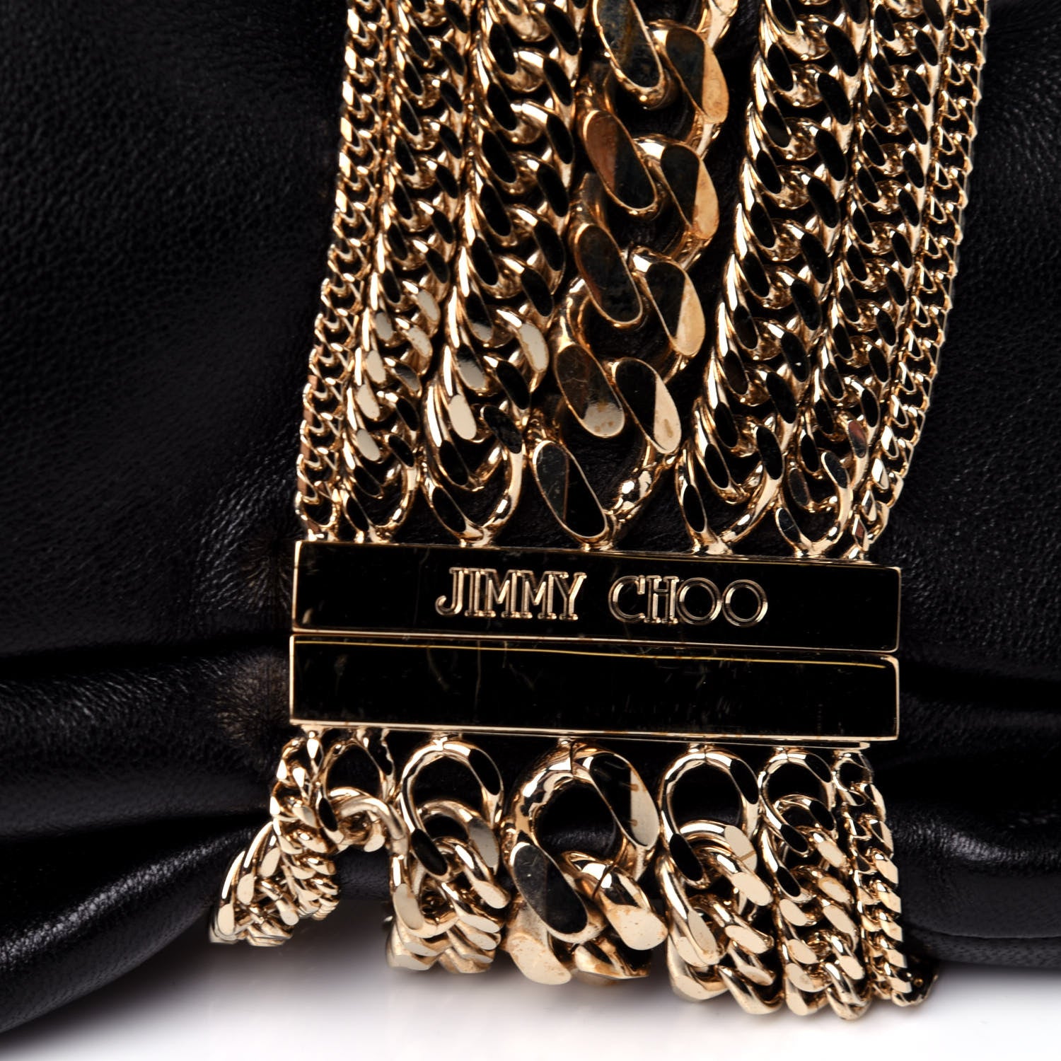 Jimmy Choo Calfskin Chandra Clutch Black 10 of 10
