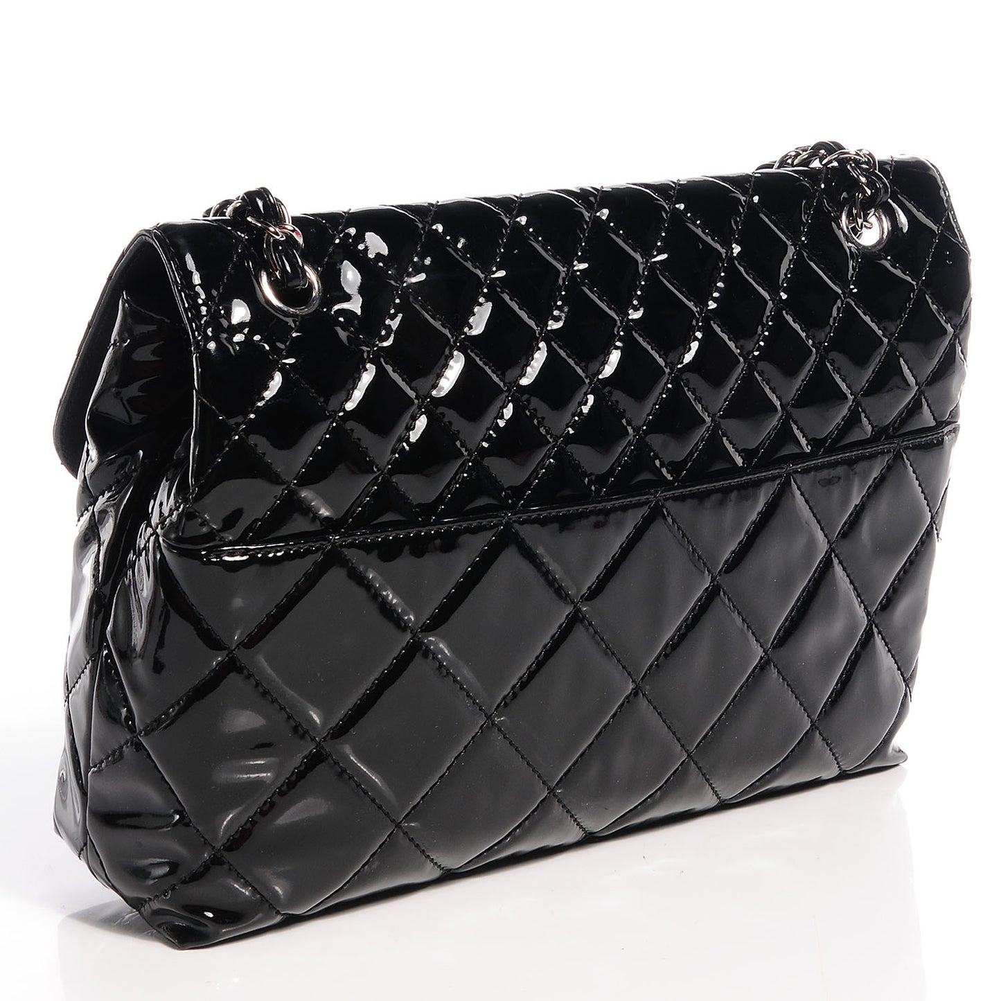Vinyl Quilted In the Business Flap Bag Black