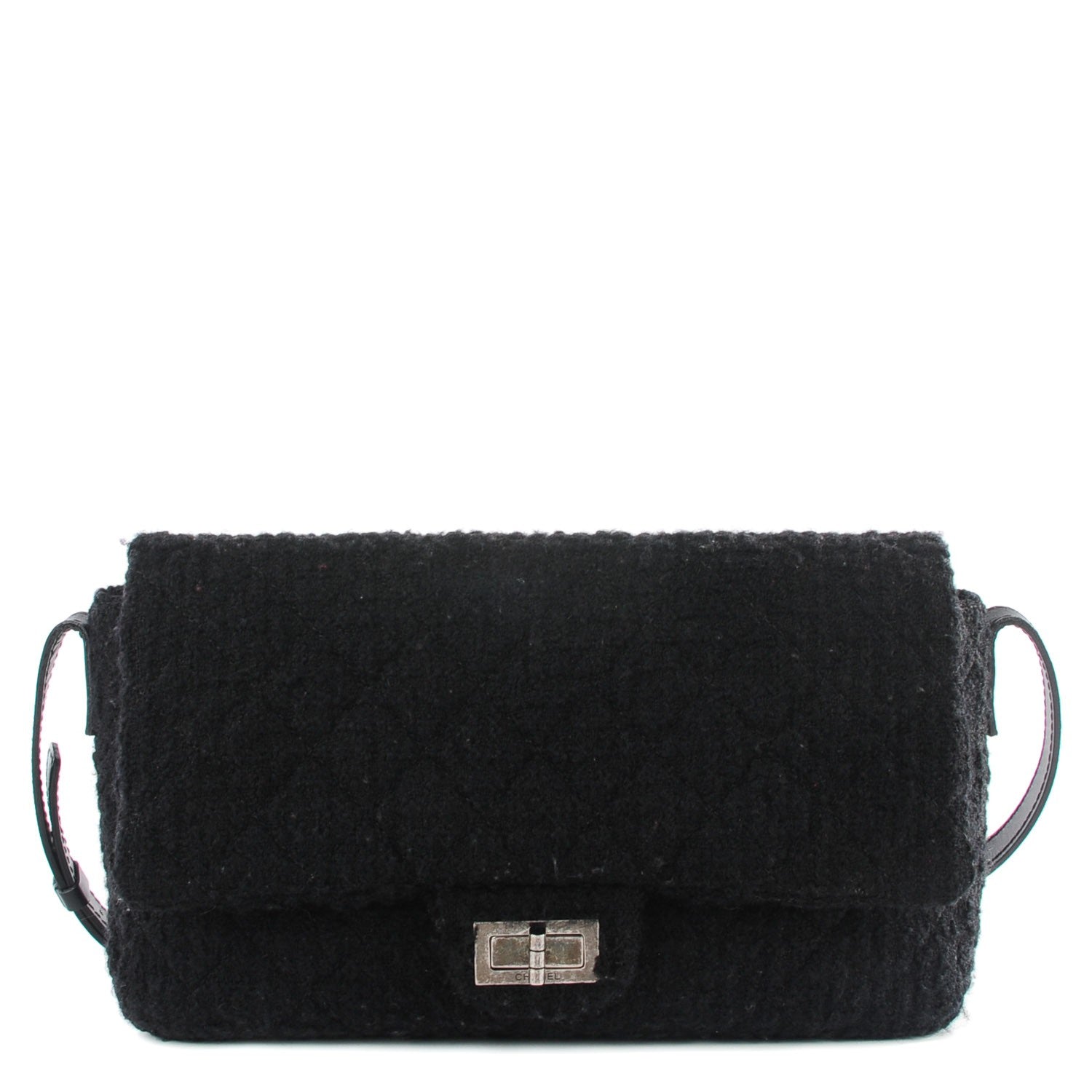Chanel Easy Tweed Jumbo Reissue Messenger Flap Black 1 of 8