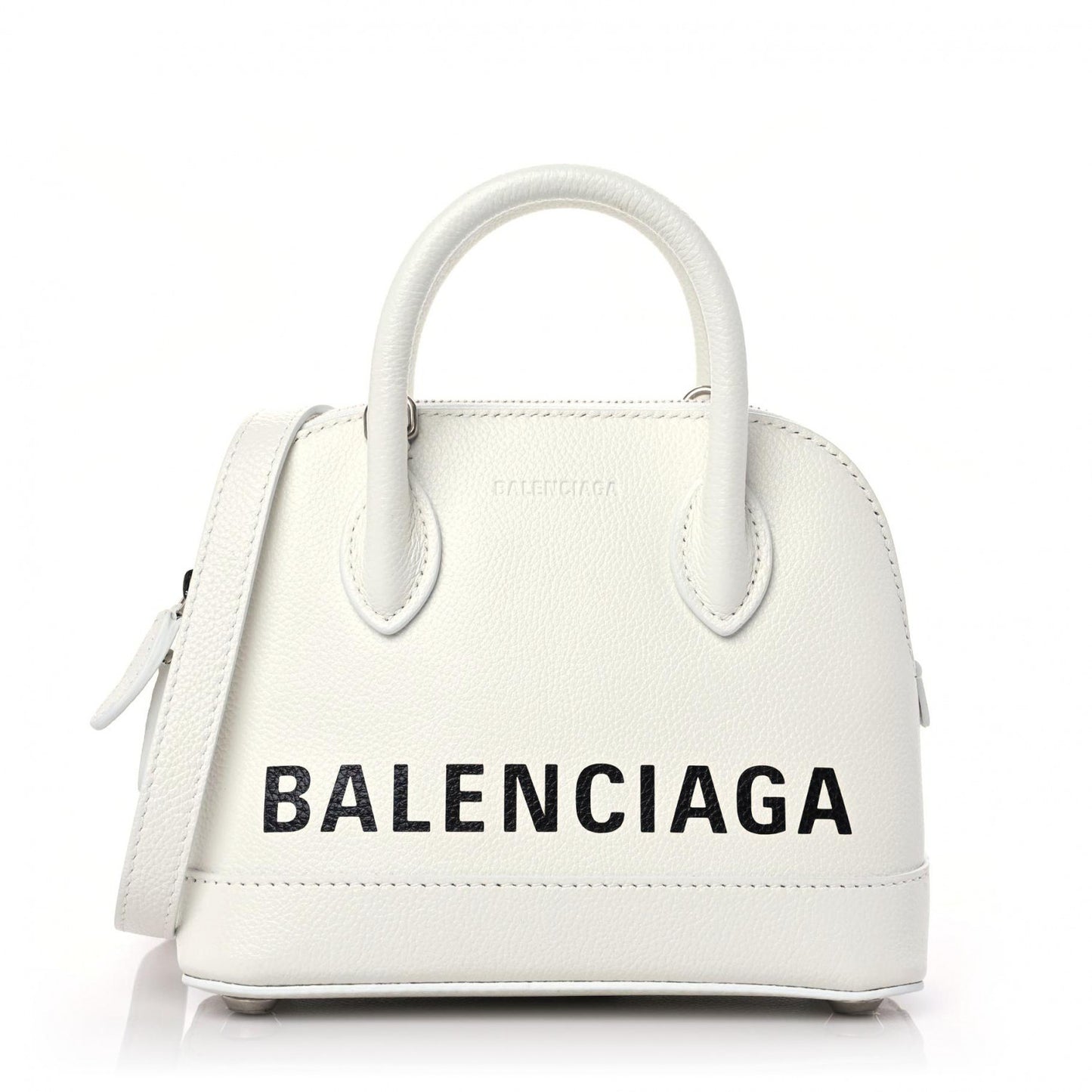 Grained Calfskin XXS Ville Top Handle Bag White Black