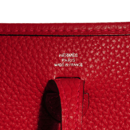 Hermes Taurillon Clemence Amazone Evelyne TPM Rouge Casaque Crevette 13 of 15