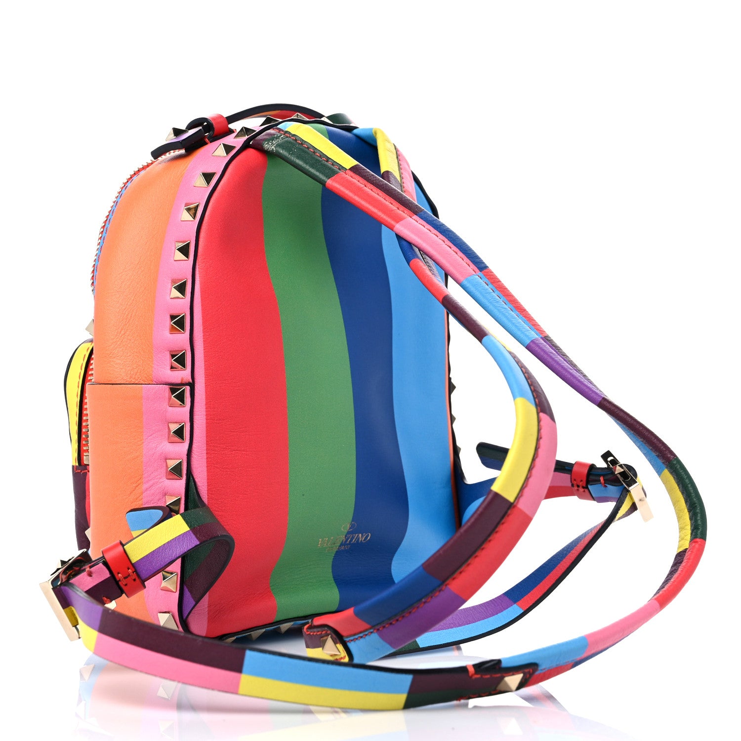 Valentino Garavani Calfskin 1973 Mini Rockstud Backpack Multicolor 3 of 12