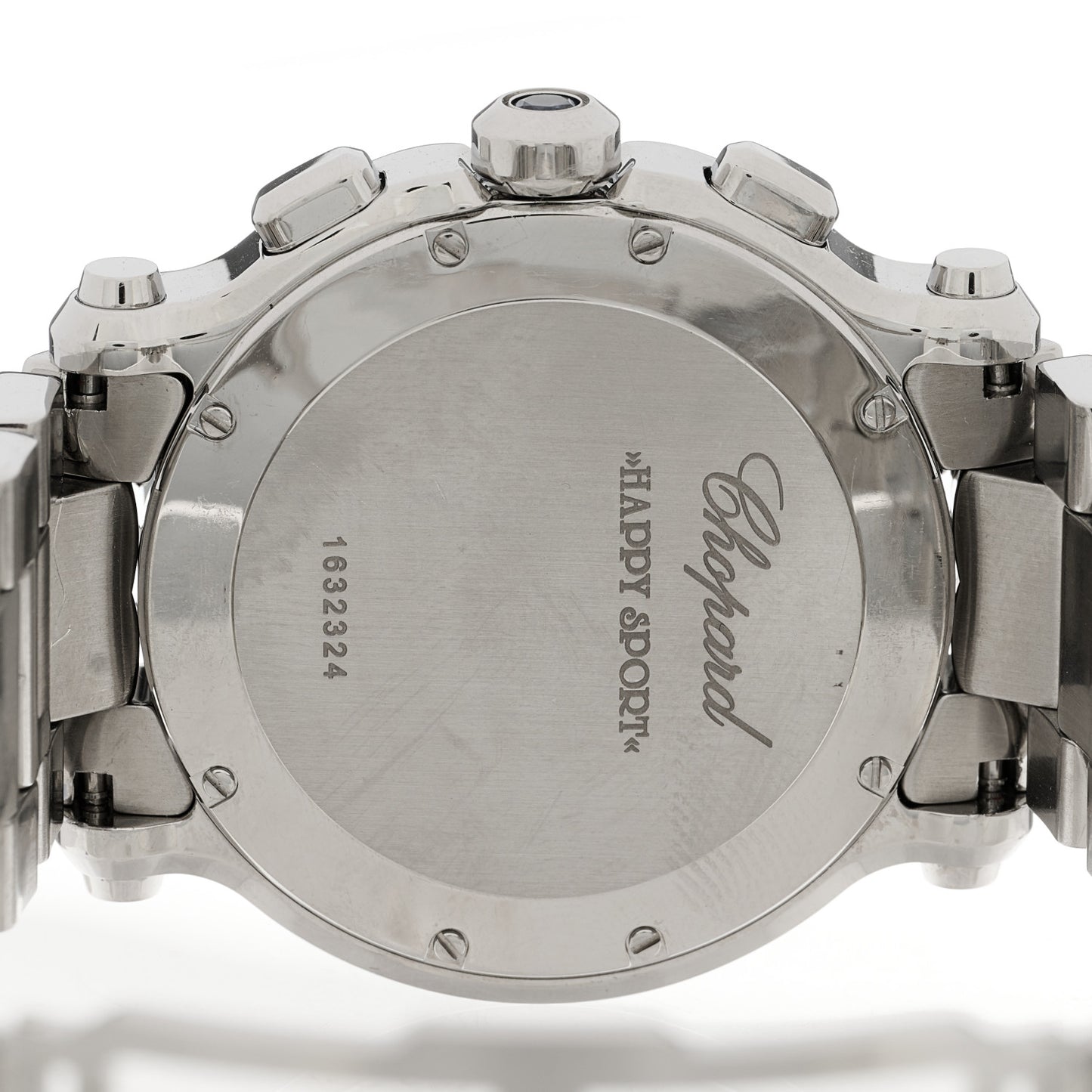 Stainless Steel 5 Diamond 42mm Happy Sport Chronograph Quartz Watch Brown