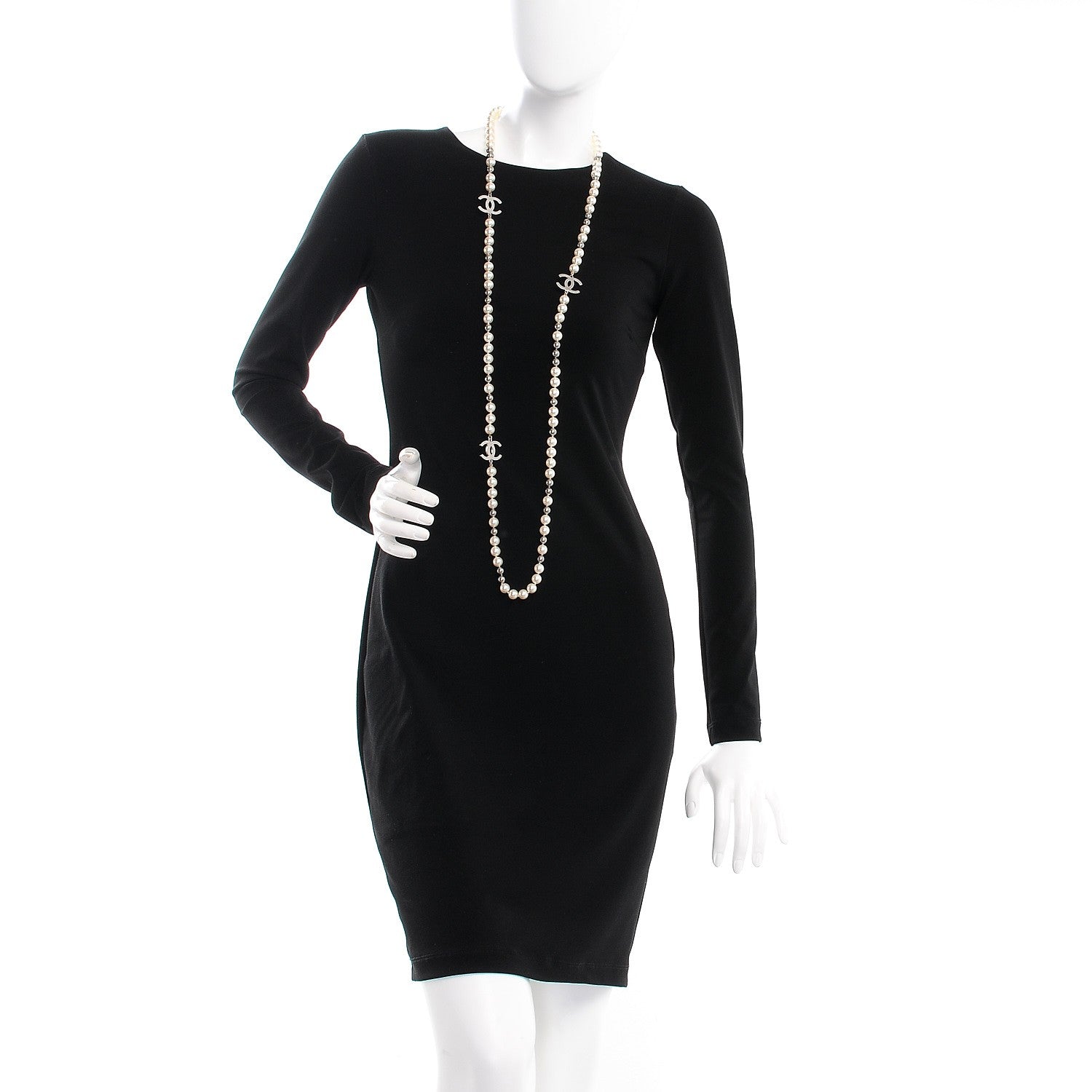 Chanel Pearl CC Long Necklace Silver 2 of 6