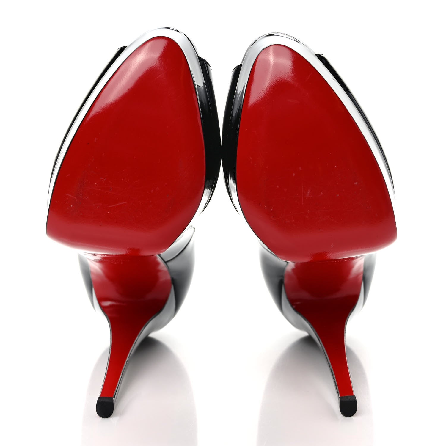 Christian Louboutin Patent Lady Peep 150 Pumps 38 Black 5 of 9