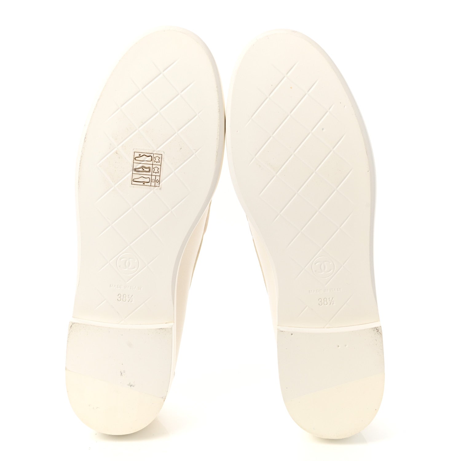 Chanel Lambskin Quilted CC Turnlock Loafers 38.5 White 5 of 11
