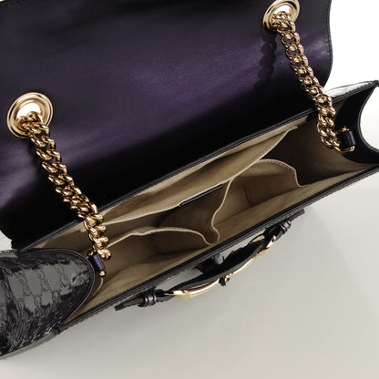 Gucci Shine Guccissima Medium Emily Chain Shoulder Bag Melanzana 5 of 7