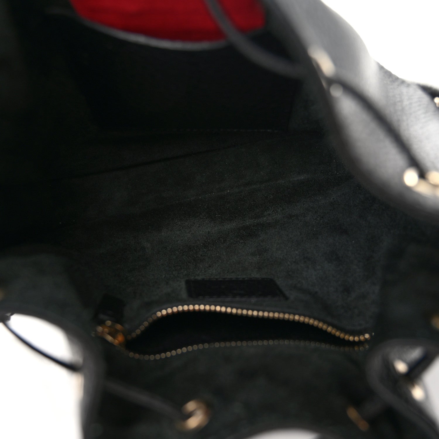 Valentino Garavani Grained Calfskin Rockstud Bucket Bag Black 5 of 9