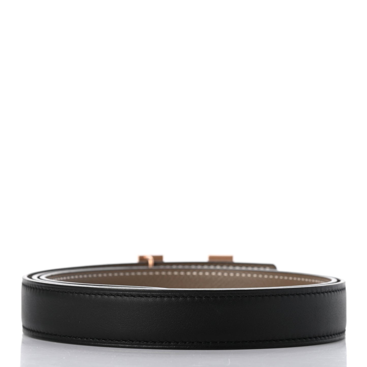 Swift Epsom 24mm Mini Constance Guilloche H Belt 95 Black Etoupe