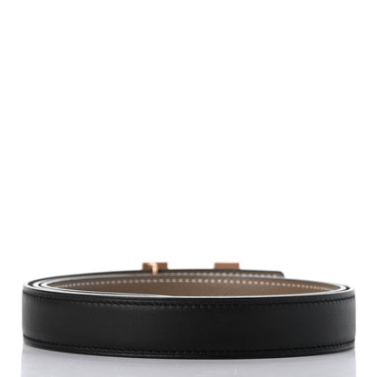Hermes Swift Epsom 24mm Mini Constance Guilloche H Belt 95 Black Etoupe 2 of 5