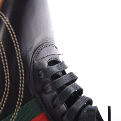 Gucci Calfskin Mesh Web Sneakers 35 Black 10 of 13