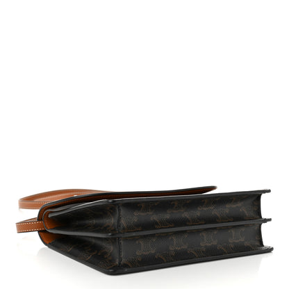 Celine Triomphe Canvas Lambskin Wallet On Strap Tan 4 of 11