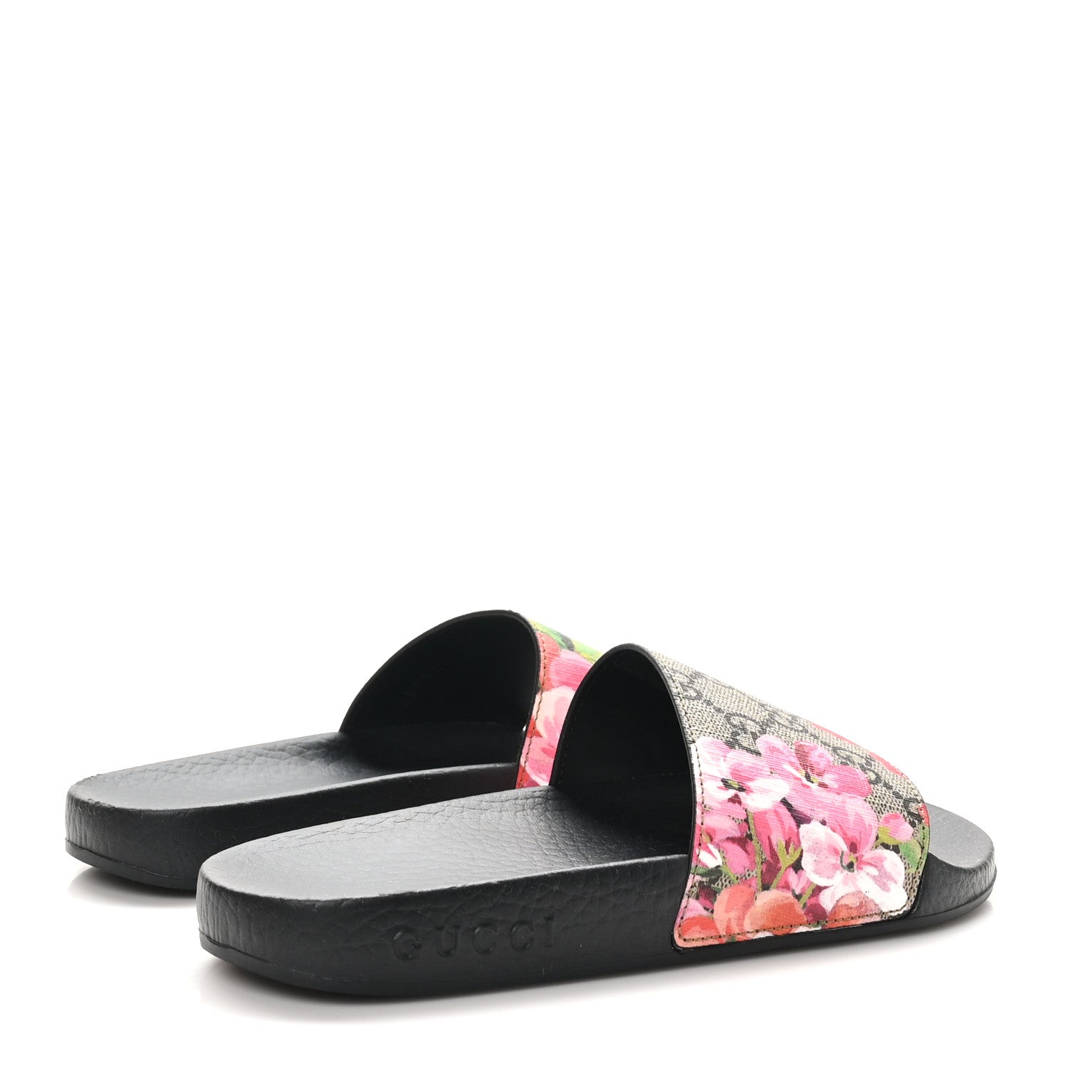 Gucci GG Supreme Monogram Blooms Slide Sandals 35 Beige Multicolor 5 of 9