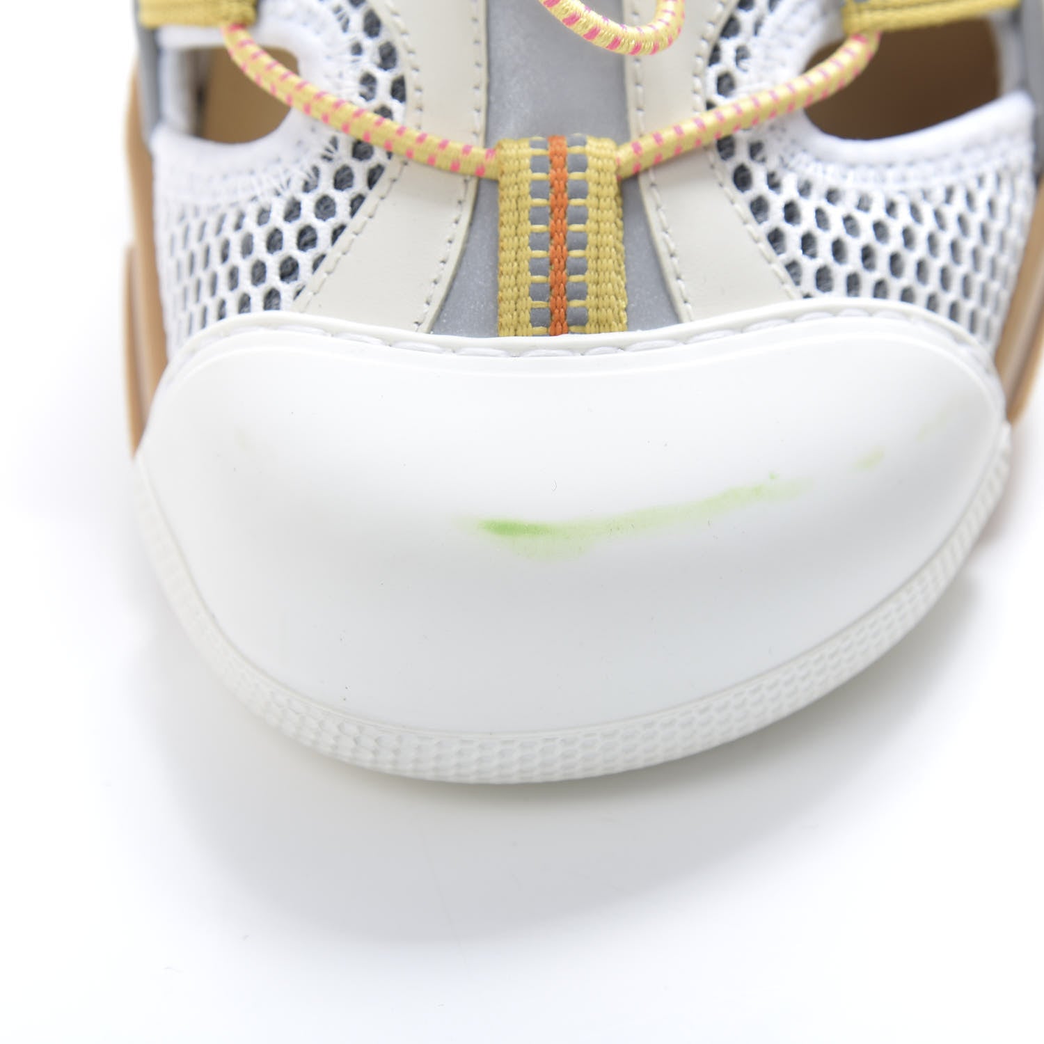 Gucci Mesh Fabric Mens Tinsel Sport Sandals 10.5 White Silver 7 of 9