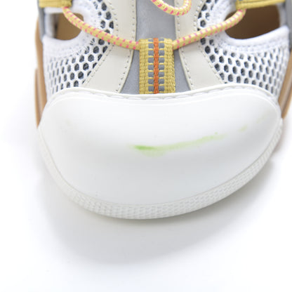 Gucci Mesh Fabric Mens Tinsel Sport Sandals 10.5 White Silver 7 of 9
