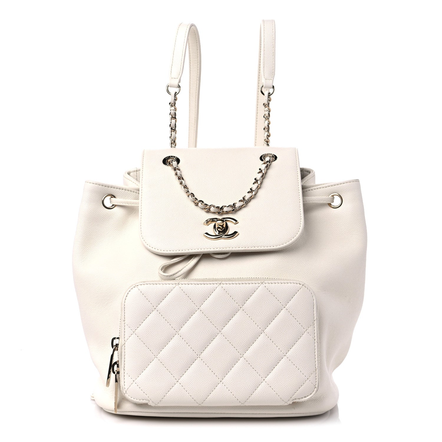 Chanel Caviar Quilted Business Affinity Backpack White 1 of 10