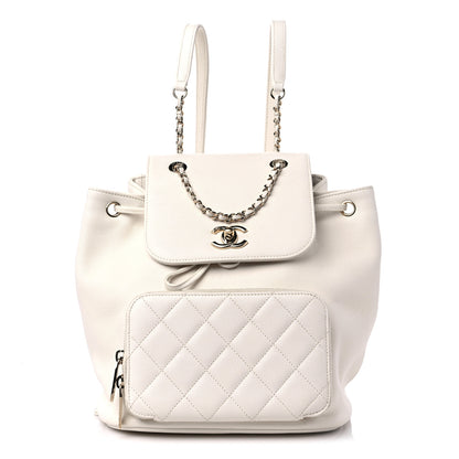 Chanel Caviar Quilted Business Affinity Backpack White 1 of 10