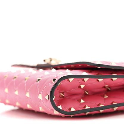 Valentino Garavani Nappa Rockstud Spike Wallet On Chain Shadow Pink 27 of 35