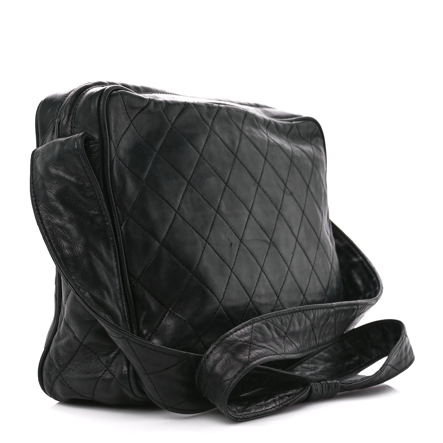 Chanel Lambskin Quilted Tassel Camera Case Black 3 of 12