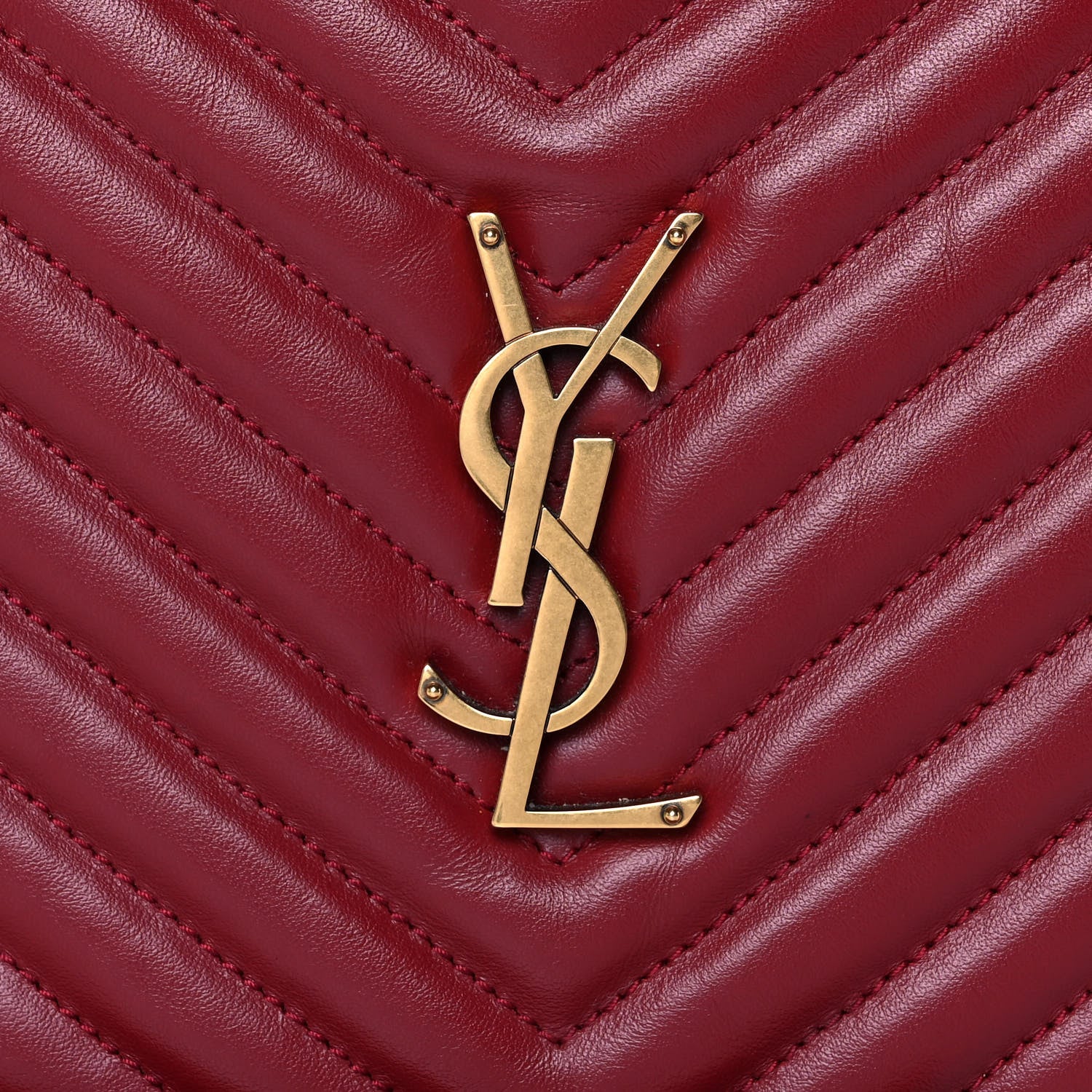 Saint Laurent Calfskin Matelasse Monogram Lou Camera Bag Red 8 of 14