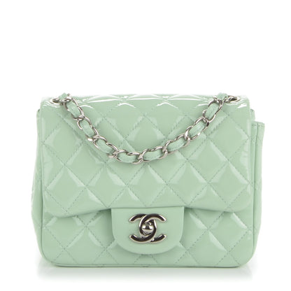 Chanel Patent Calfskin Quilted Mini Square Flap Light Green 1 of 7