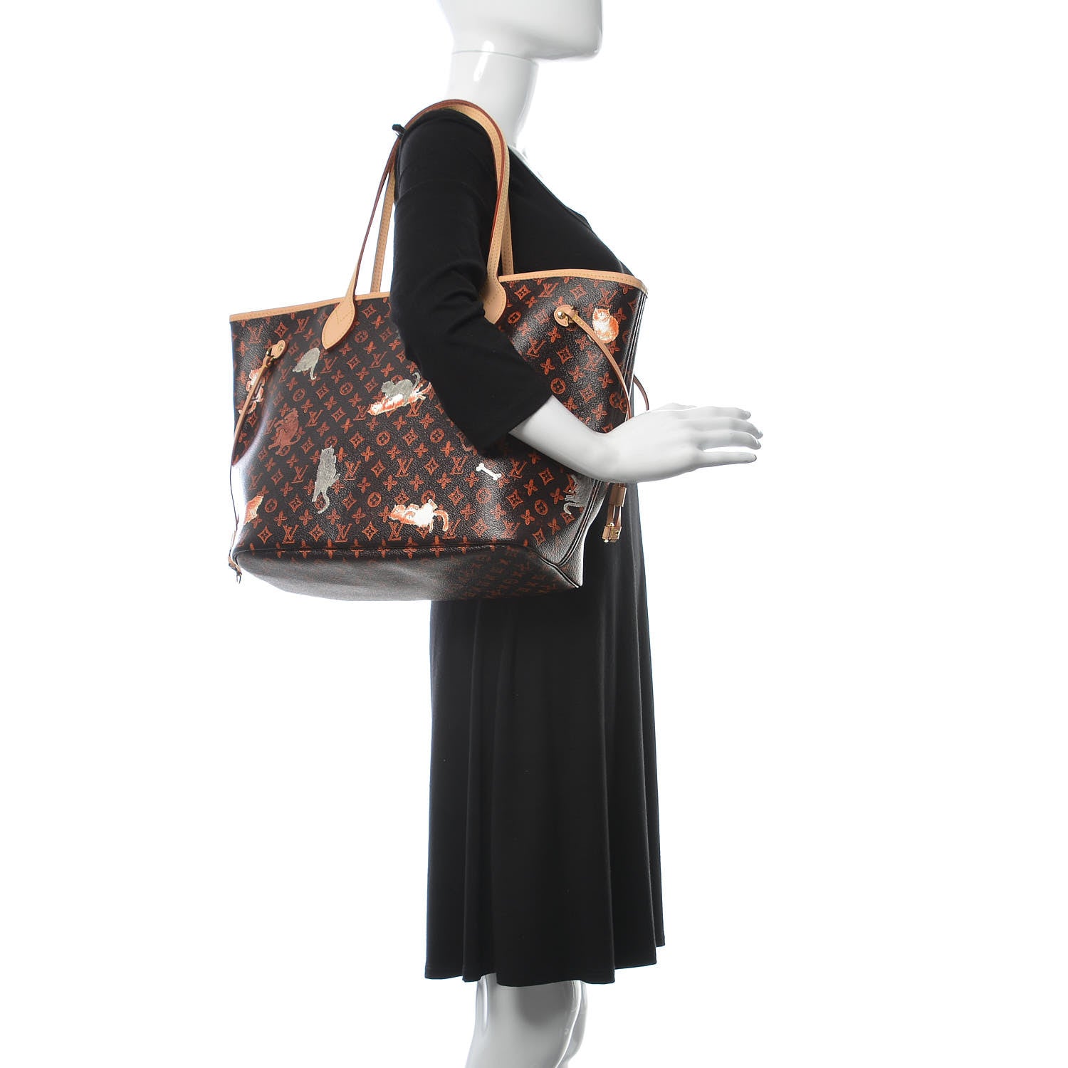 Louis Vuitton Catogram Neverfull MM Marron 2 of 14