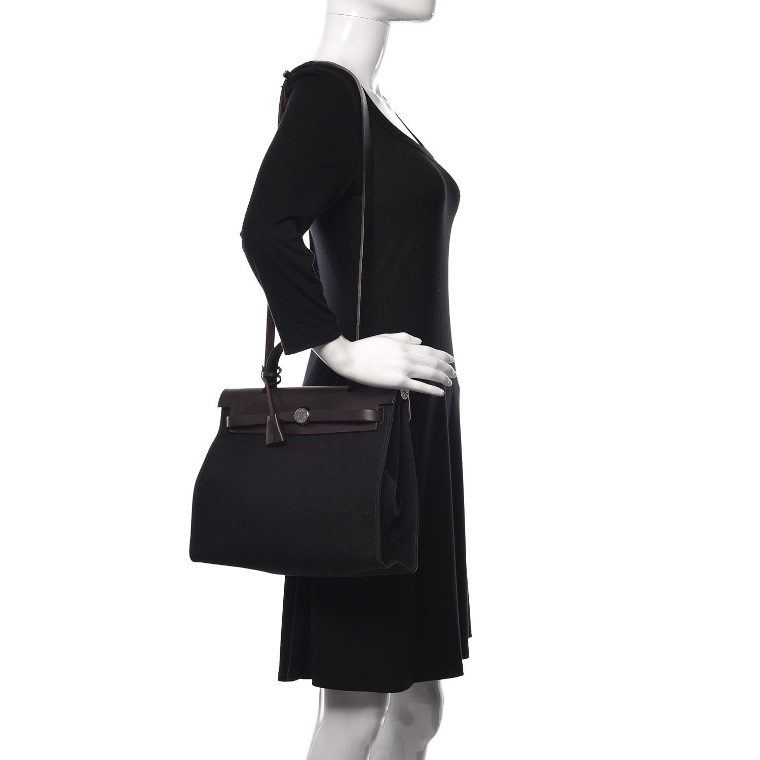 Hermes Toile Vache Hunter Herbag Zip 31 PM Black Ebene 2 of 15
