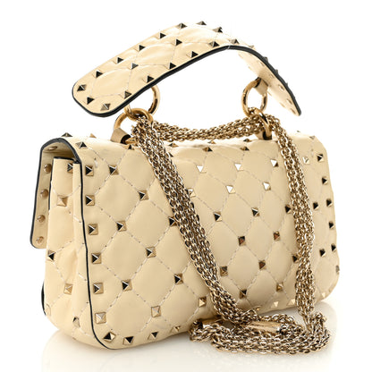 Valentino Garavani Nappa Small Rockstud Spike Shoulder Bag Light Ivory 3 of 12